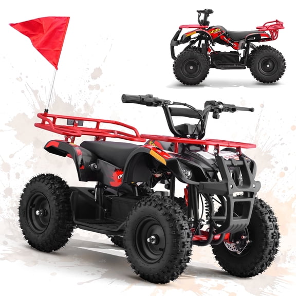 36V 500W Electric 4 Wheeler for age 8-14,10/15 MPH Speed Adjustment,IVFJFV 12AH Battery Powered 4 Wheel with Safety Lock,Powered Ride-on Car Dual Shock Absorbers,LED Light,10" Off-Road Tires,