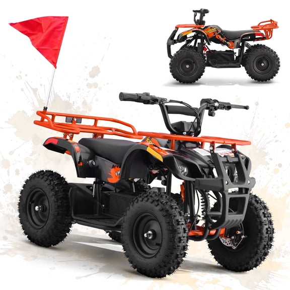 36V 500W Electric 4 Wheeler for age 8-14,10/15 MPH Speed Adjustment,IVFJFV 12AH Battery Powered 4 Wheel with Safety Lock,Powered Ride-on Car Dual Shock Absorbers,LED Light,10" Off-Road Tires,
