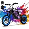 thumbnail image 1 of 36V 500W Electric Dirt Bike for 12+ Years,Off-Road Use Only,IVFJFV Motorized Dirt Bike with Dual Speed Mode & Max 15 MPH,F & R Disc Brakes & Shock Absorption,All-Terrain Off-Road Tires,Purple, 1 of 14