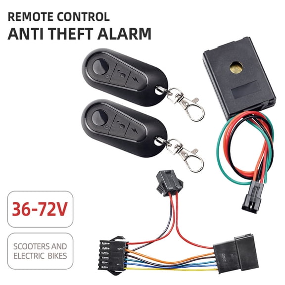 36V-72V Universal Electric Scooter & Bike Anti-Theft Alarm System - Remote Control Security Device