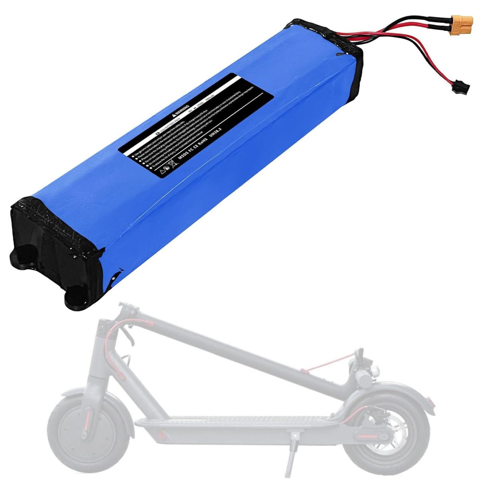 36V 7500mAh Electric Scooter Replacement Battery Pack Compatible for /KS4 Electric Scooter,with Screw Holes at The Bottom and top of The Battery,270Wh-Size:12.3 * 2.59 * 1.57 Inch