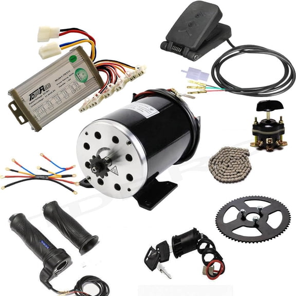 36V 800W MY1020 Brushed DC Motor 2755RPM High Torque with Controller Reverse Switch Pedal Throttle 25H Chain 68T Sprocket for Go Kart ATV Quad Buggy Drift Trike Razor MX350 MX400 MX450 MX500 SX500
