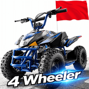 IVFJFV 36V Electric 4 Wheeler, Electric Four Wheeler with Rubber Tires, 500W Off-Road All-Terrain Featuring Dual Speed Adjust, Front Rear Shock Absorbers, Multiple Safety Protection Designs,BLUE