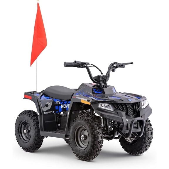 36V Electric 500W Motor 4-Wheeler with Front & Rear Suspension, IVFJFV Electric 4-wheel Off-Road Tires & Safety Flag & LED Headlights,Power Ride on Car for Age 8-14