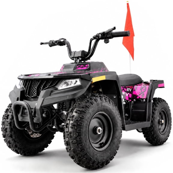 36V Electric Four Wheeler,IVFJFV 500W Four Wheel with Disc Brake Off-Road Ride On Vehicle, Dual Speed Lock &Dual Speed 10mph Low /15mph High All Terrain Ride On Vehicle for Teen Riders,PINK