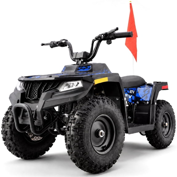 36V Electric Four Wheeler,IVFJFV 500W Four Wheel with Disc Brake Off-Road Ride On Vehicle, Dual Speed Lock &Dual Speed 10mph Low /15mph High All Terrain Ride On Vehicle for Teen Riders,BLUE
