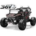 thumbnail image 1 of 36V Electric Ride On Car for Big Kids, 2 Seater 36V Powered Electric Ride on Toy with Rear Wheel Spring Suspension, Bluetooth, Music, Max 8.7 MPH, Kids Electric Vehicle for Boys Girls Ages 6+, Black, 1 of 8