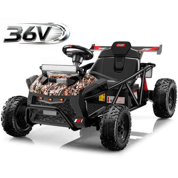36V Ride On Car for Big Kids, Battery Powered Ride on Toy with Bluetooth, Music, Rear Wheel Spring Suspension, Max 9.3 MPH, Kids Electric Vehicle for Boys Girls