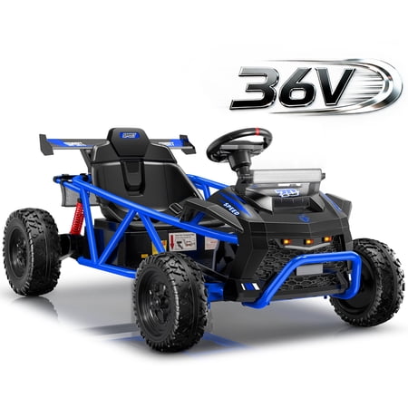 36V Ride On Car for Big Kids, Battery Powered Ride on Toy with Bluetooth, Music, Rear Wheel Spring Suspension, Max 9.3 MPH, Kids Electric Vehicle for Boys Girls