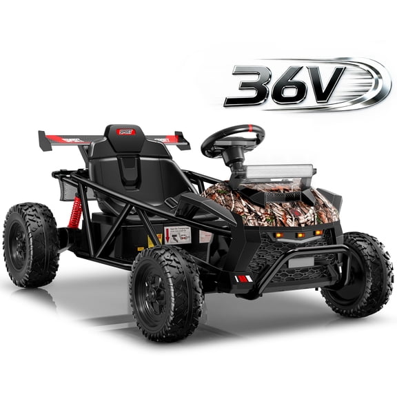 36V Ride On Car for Big Kids, Battery Powered Ride on Toy with Bluetooth, Music, Rear Wheel Spring Suspension, Max 9.3 MPH, Kids Electric Vehicle for Boys Girls