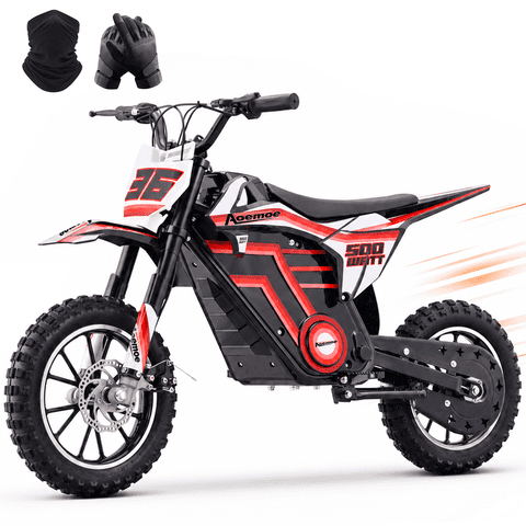 36V Kids Electric Dirt Bike,Fast Speed Electric Motorcycle Up to 15 MPH & 10 Miles Long-Range, Twist Grip Throttle, Dual Suspension & Brakes for Kids Ride on Toys, Red