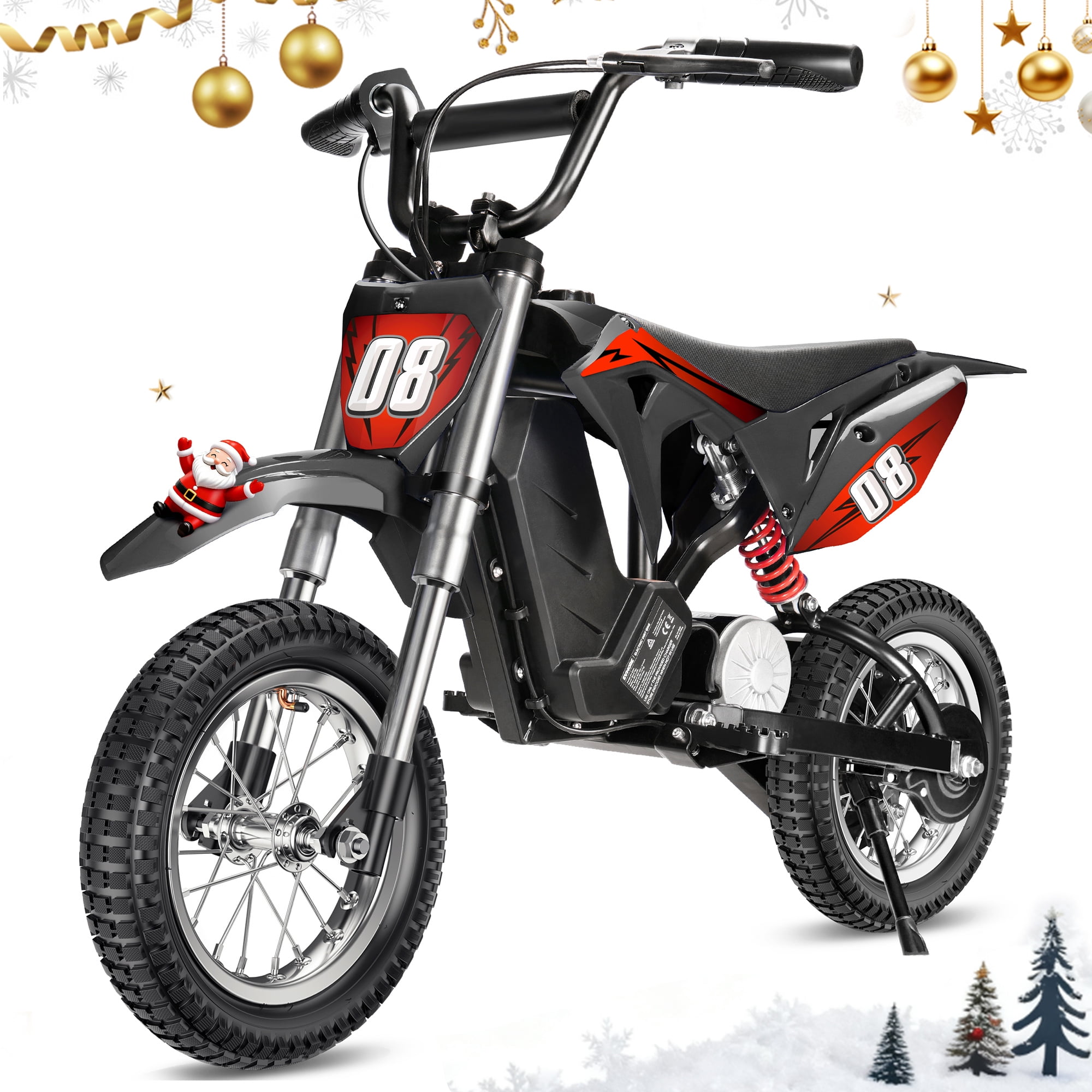 Walmart Black Friday Deals 2025 36V Kids Electric Dirt Bike,Fast Speed Electric Motorcycle Up to 16 MPH & 10 Miles Long-Range, 3-Speed Modes, Twist Grip Throttle, Dual Suspension & Brakes for Kids Ages 5-10 Ride on Toys,Red