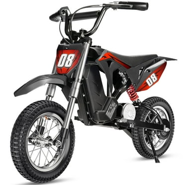 36V Kids Electric Dirt Bike,Fast Speed Electric Motorcycle Up to 16 MPH & 10 Miles Long-Range, 3-Speed Modes, Twist Grip Throttle, Dual Suspension & Brakes for Kids Ages 5-10 Ride on Toys,Red