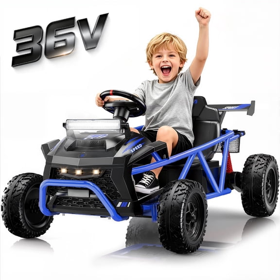 36V Ride on Car for Big Kids Aged 6+, SHINPT Electric Ride on Car with 2x250W Motor, Powered Ride on Toys with Rear Wheel Spring Suspension, Bluetooth, Music, Kids Electric Vehicle for Gift