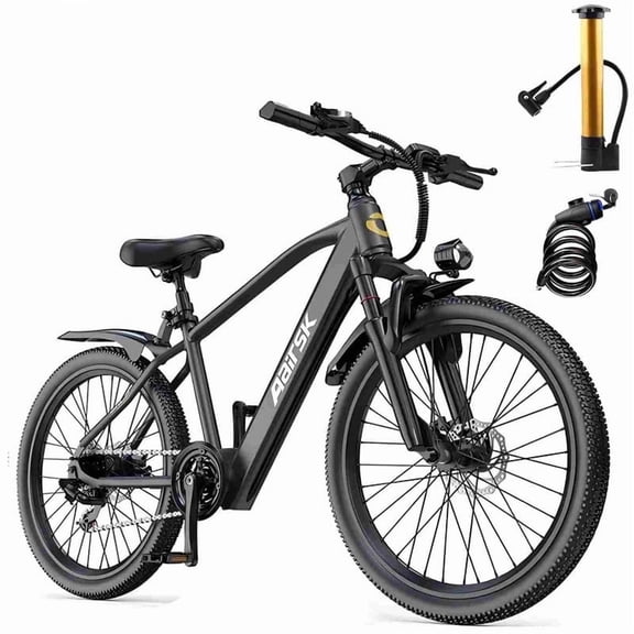 36V10Ah Removable Battery Electric Bike 26" 25Mph Speed & 400W Motor Peak 748W Motor,40 Miles Range ,21-Speed & Dual Suspension,Adult Teen Ebike Electric Mountain Bike