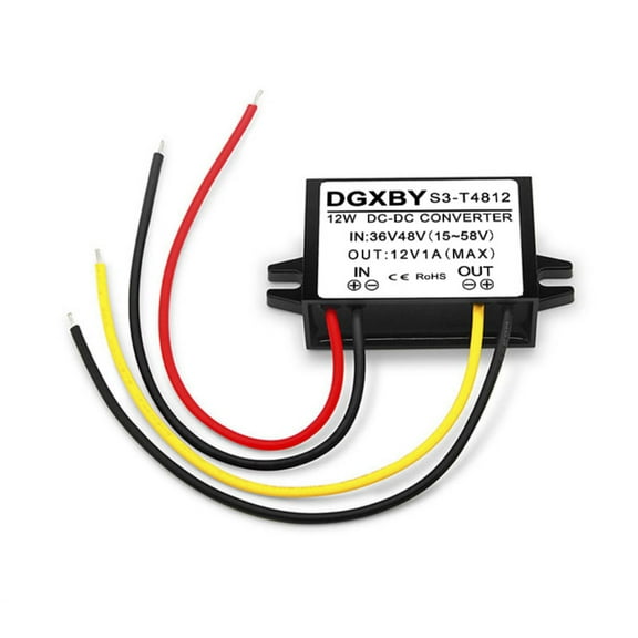 36V48V TO 12V 1A DC Power Converter 15V-58V TO 12V 12W Vehicle Step-down Power Supply Module Voltage Regulator
