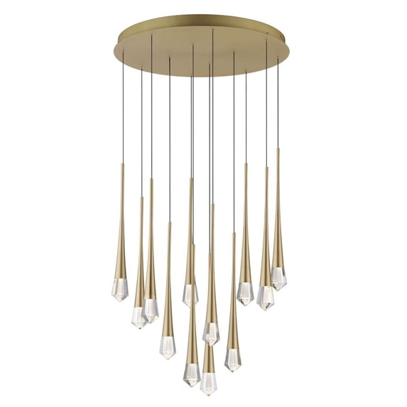 E24229-122GLD-ET2 Lighting-Pierce - 36W 12 LED Pendant-19 Inches Tall and 24.75 Inches Wide-Gold Finish