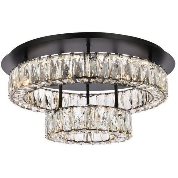36W 2 Led Flush Mount in Modern Style-10 inches Tall and 22 inches Wide-Black Finish Bailey Street Home 390-Bel-5048016
