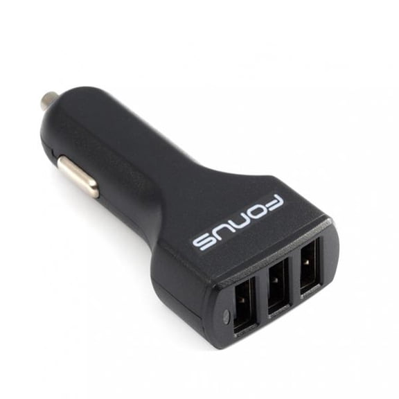 36W 4.8Amp 3-Port Rapid USB DC Car Charger Power Adapter Smart Detect Ultra Compact Black