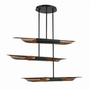 36W 6 Led Chandelier in Modern and Contemporary Style-3.5 inches Tall and 52 inches Wide-Black/Aged Gold Finish Bailey Street Home 79-Bel-4636068