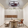 thumbnail image 1 of 36W Caged Low Profile Ceiling Fans with Light, Flush Mount Farmhouse Fandelier W/ Remote Control for Home, 1 of 24