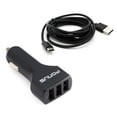 thumbnail image 1 of 36W Car Charger for Moto G Power (2021)/Play (2021) Phones - 3-Port USB 4.8A Type-C Cable 6ft Power Compatible With Motorola Moto G Power (2021)/Play (2021), 1 of 6