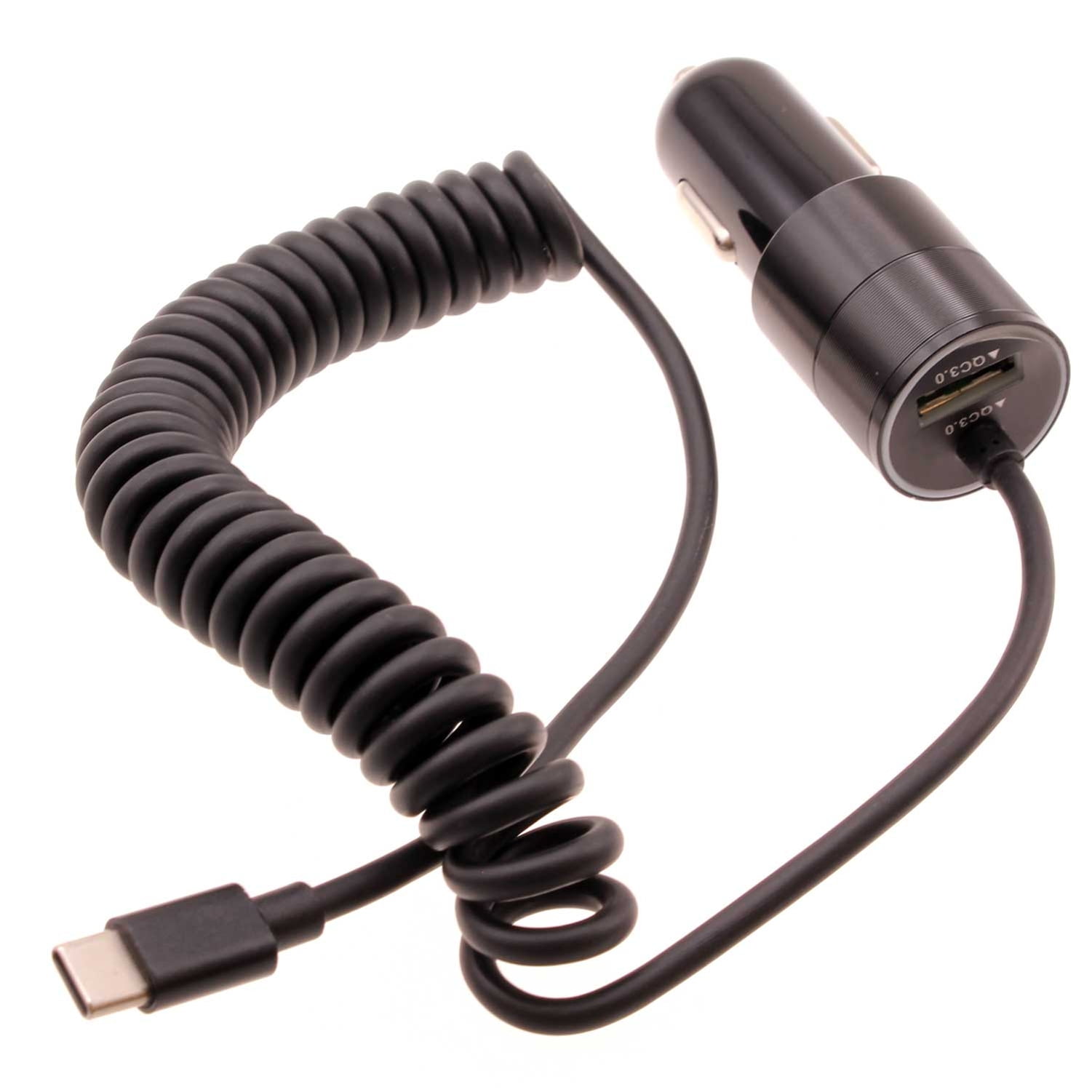 36W Fast Car Charger for Motorola Razr+ (2023) Phone - USB-C Power Adapter Coiled Type-C Cable Extra USB Port DC Socket Quick Charge for Motorola Razr Plus (2023)