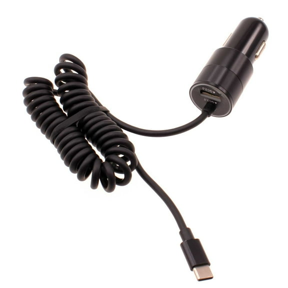 36W Fast Car Charger for Samsung Galaxy Tab S6 Lite 10.4" (2022)/10.5" (2019) - USB-C Power Adapter Coiled Type-C Cable Extra USB Port DC Socket for Galaxy Tab S6 Lite 10.4" (2022)/10.5" (2019)