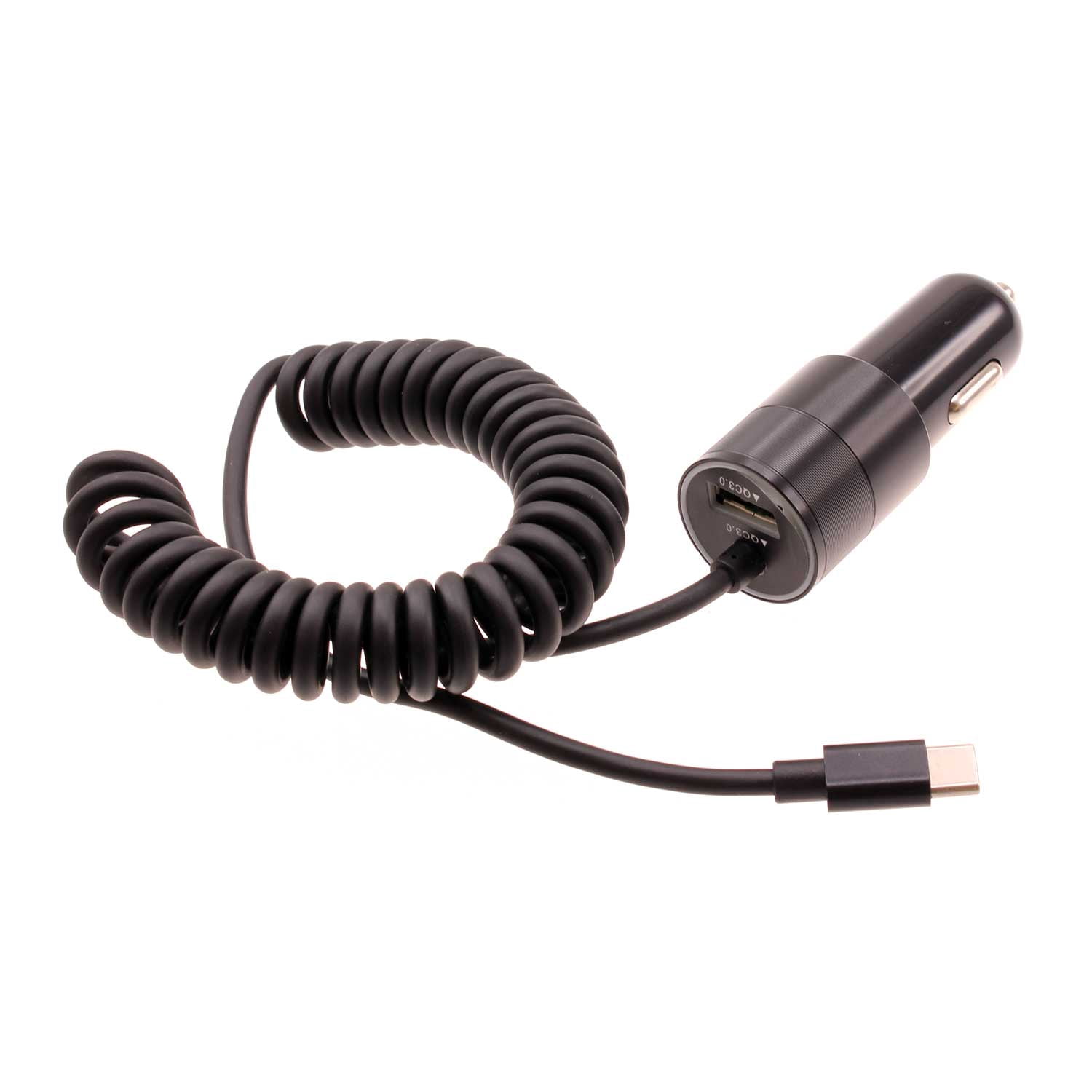 36W Fast Car Charger for OnePlus Pad 2/Pro/3 (2025) - USB-C Power Adapter Coiled Type-C Cable Extra USB Port DC Socket Quick Charge