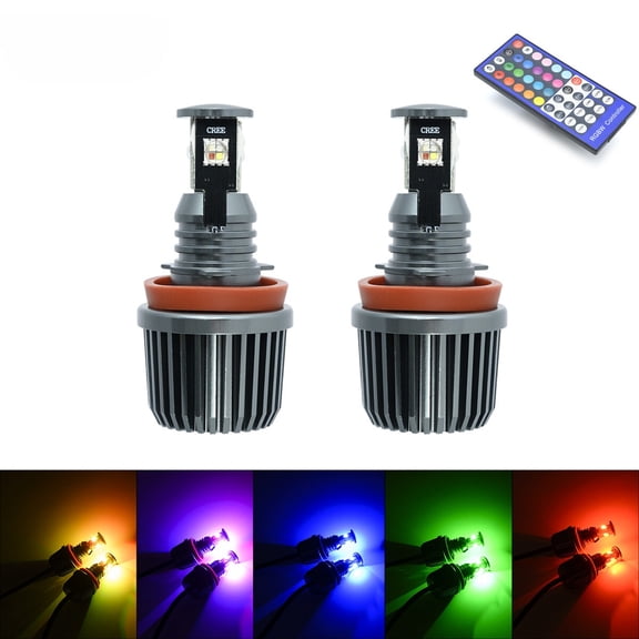 36W LED Angel Eye Halo Ring Headlight For BMW E82 E60 E87 E92 RGB Remote Control