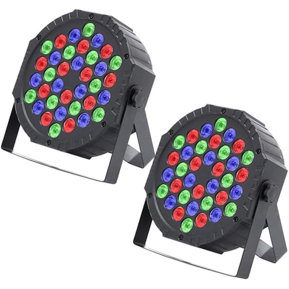 36W LED Par Light Stage Light Corded RGB 36W with Sound Activated Control DJ Wedding Party(2 Packs)