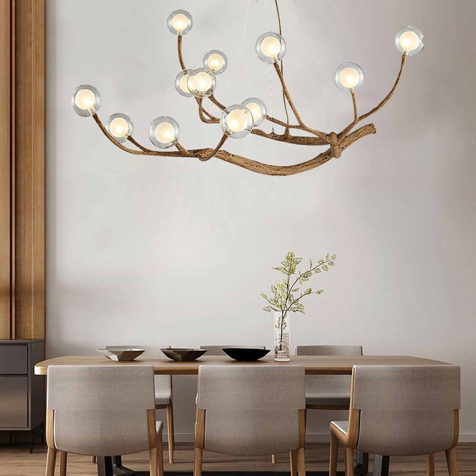 36W Modern Glass Bubble LED Chandelier Indoor Decor Pendant Ceiling 12 Lights Modern 12 LED Lamp Branching Pendant Glass Ball Chandelier Corridor Decor Retro Glass Bubble Lampshade Chandelier
