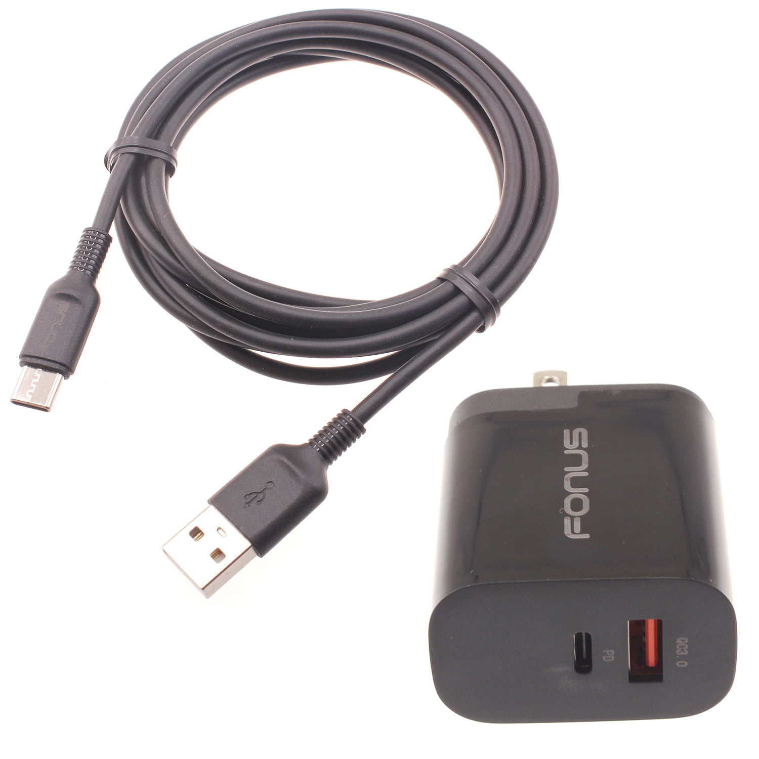 36W PD Home Charger Fast Type-C for Samsung Galaxy A06/A16 5G/A26 5G/A36 5G/A56 5G - 6ft Long Cable USB-C Power Cord QC3.0 Adapter Wall AC Plug