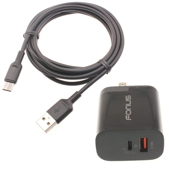 36W PD Home Charger Fast Type-C for Samsung Galaxy A06/A16 5G/A26 5G/A36 5G/A56 5G - 6ft Long Cable USB-C Power Cord QC3.0 Adapter Wall AC Plug