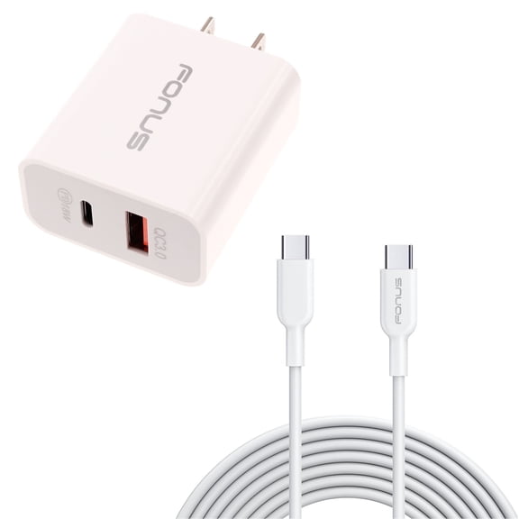 36W PD Home Charger For Verve Connect, ZMax 11 - Fast Type-C 6ft Long Cable USB-C Power Cord QC3.0 Adapter Wall AC Plug Wire for Consumer Cellular Verve Connect, ZMax 11