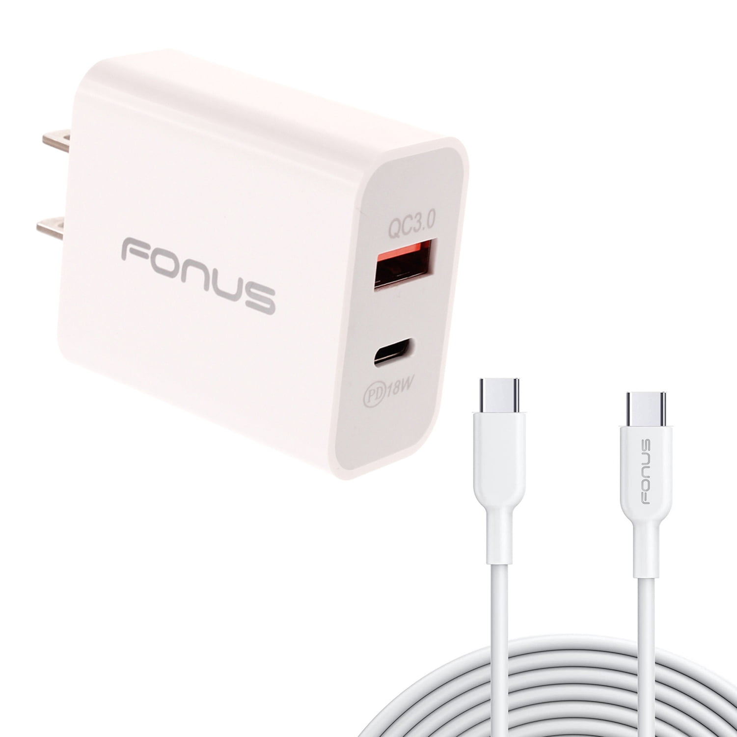 36W PD Home Charger for Nokia G300/G400 5G/G310 5G - Fast Type-C 6ft Long Cable USB-C Power Cord QC3.0 Adapter Wall for Nokia G300/G400 5G/G310 5G