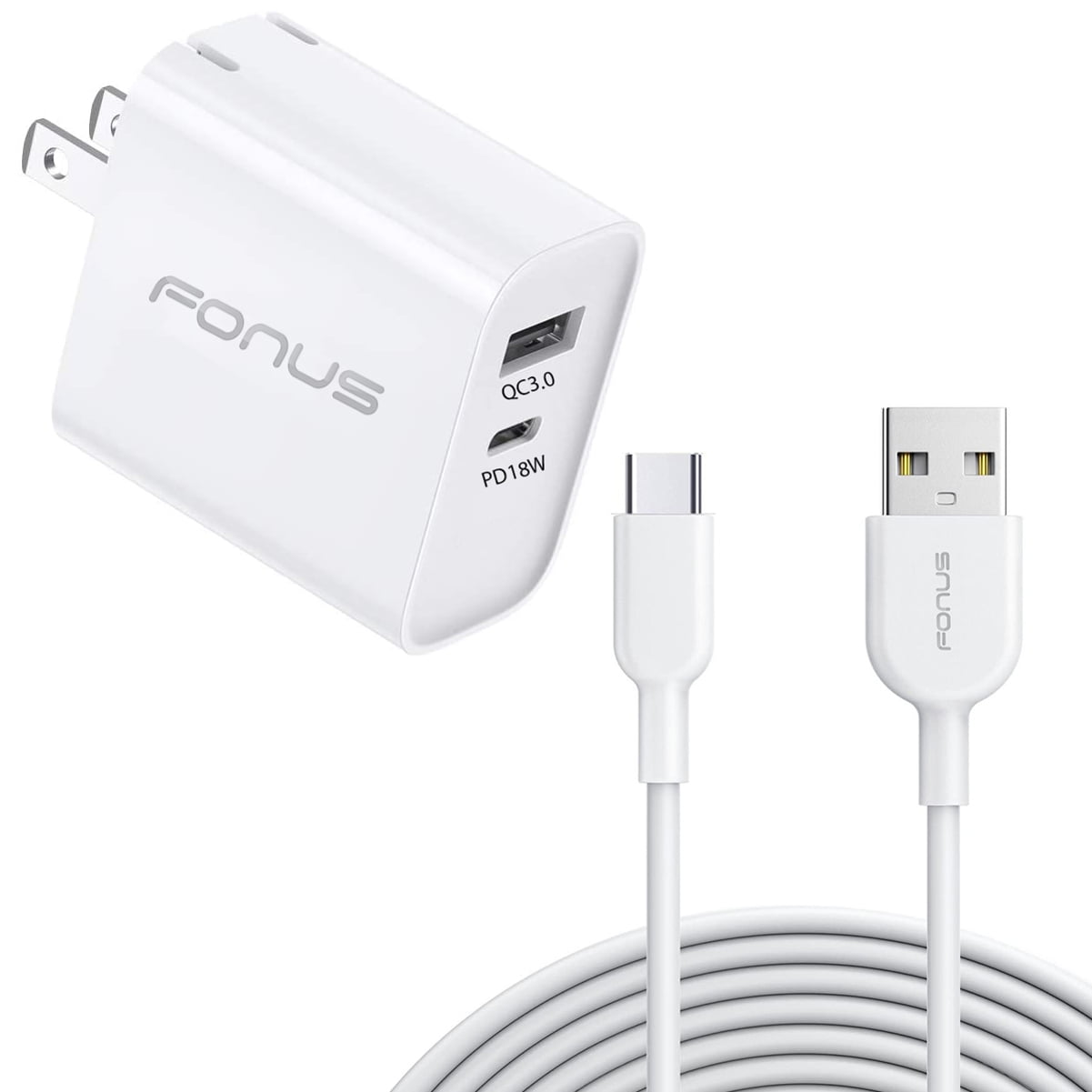 36W PD Home Charger for Nokia G50/G10/G20 - Fast Type-C 6ft Long Cable USB-C Power Cord QC3.0 Adapter Wall for Nokia G50/G10/G20