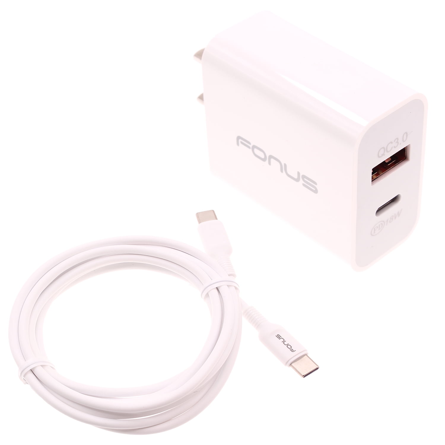 36W PD Home Charger for Nokia T20/T21 - Fast Type-C 6ft Long Cable USB-C Power Cord QC3.0 Adapter Wall AC Plug
