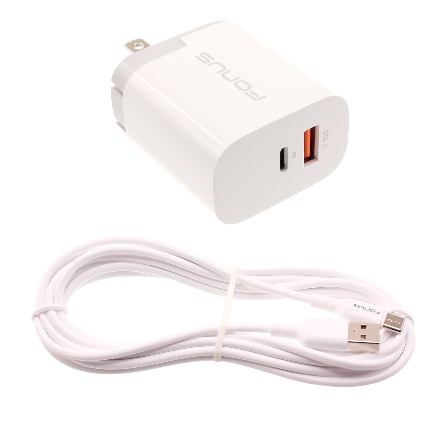 36W PD Home Charger for Nokia T20/T21 - Fast Type-C 6ft Long Cable USB-C Power Cord QC3.0 Adapter Wall AC Plug