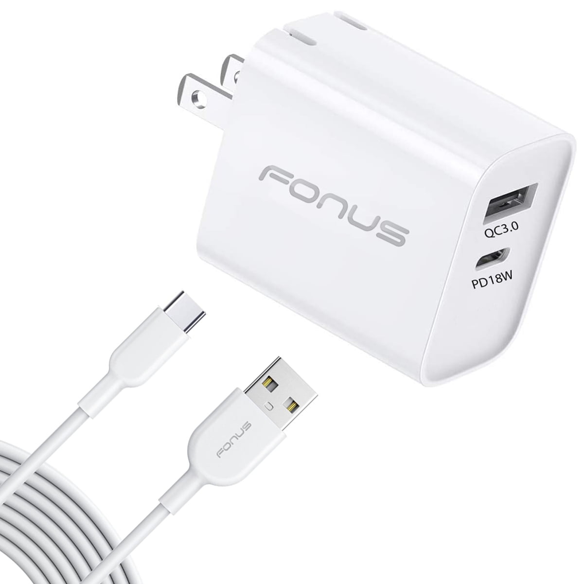 36W PD Home Charger for Nokia XR20/XR21 - Fast Type-C 6ft Long Cable USB-C Power Cord QC3.0 Adapter Wall for Nokia XR20/XR21