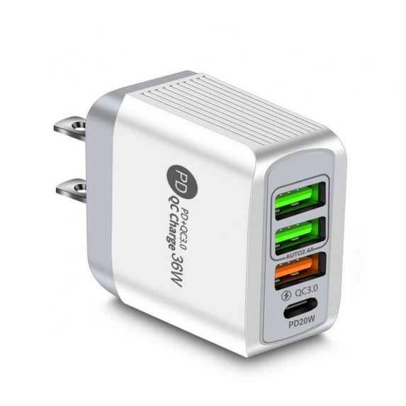 36W PD+QC3.0 4 USB Port Travel Charging Head