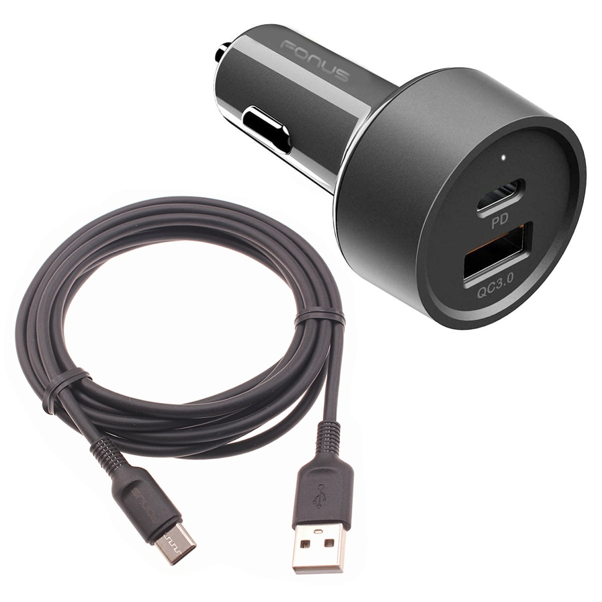 36W Quick Car Charger for Google Pixel 9/Pro/XL - 2-Port USB Cable Type ...