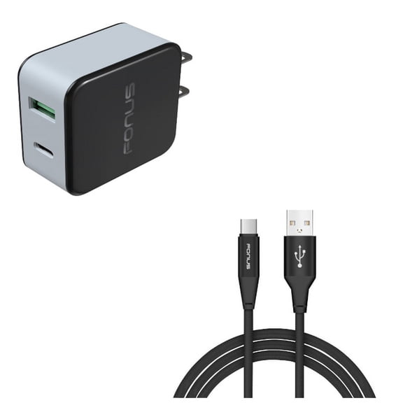 36W Quick Home Charger w Type-C 10ft USB Cable W8E for LG V35 ThinQ, Q7 Plus, G Pad X II 10.1, V50 ThinQ 5G, Stylo 4 Plus, Google Nexus 5X, G8 ThinQ, G7 ThinQ, 5 - Microsoft Surface Go (10")