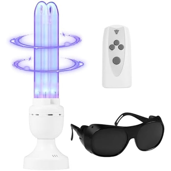 36W UV Light UVC Lamp with Remote Control | 265nm Air & Surface Refreshment | Premium Borosilicate Bulb, 3-Stage Timer | Sturdy Unibody Design (with Ozone)$$Tools & Hardware Other
