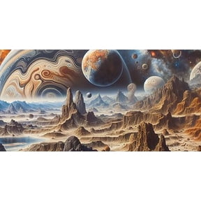 36X18IN, Cosmic Spaceterrarium Background, Cool Parallel Space Themed Aquarium Reptile Habitat Background, Aquarium Background with 10EVA Double-Sided Tape