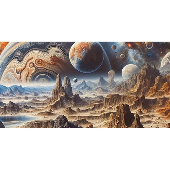 36X18IN, Cosmic Spaceterrarium Background, Cool Parallel Space Themed Aquarium Reptile Habitat Background, Aquarium Background with 10EVA Double-Sided Tape
