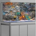 thumbnail image 1 of 36X20IN Graffiti brick wall aquarium background, art graffiti theme brick wall Fish Tank Background, cool brick wall Terrarium background with 8 EVA Double-Sided Tape, 1 of 5