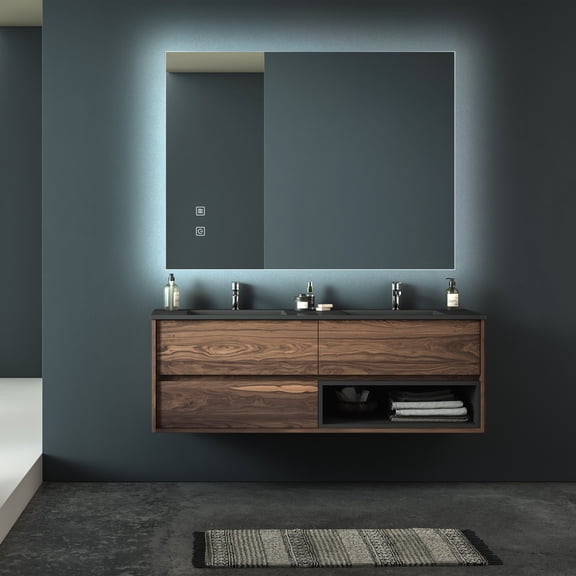 36X28 Inch Bathroom Led Classy Vanity Mirror with High Lumen,Dimmable Touch,Wall Switch Control,Anti-Fog,Cri 90 Adjustable 3000K-4500K-6000K,Ip54 Waterproof Energy Saving Vertical & Horizontal,Silver
