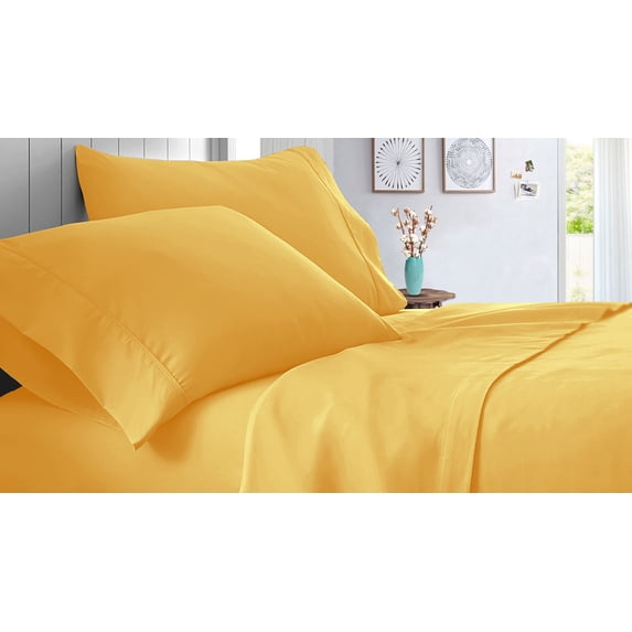 36X75" Cot Bed RV Bunk & Truck Sleeper 4 piece RV sheet set 600 TC Bed Sheets for Campers, RV's & Travel Trailers, Cot beds Egyptian cotton sheets 14” Inch Deep Pocket Golden solid