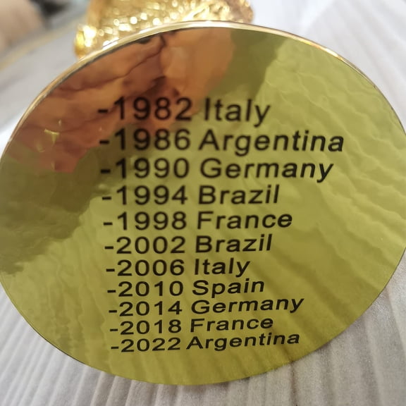 36cm/14.2inch World Cup Replica Football Champion Trophy, High Quality Resin Sculpture, Home Office Decoration Own a World Soccer's Biggest Prize for Sport Fan League Team,Gold,World Cup Soccer